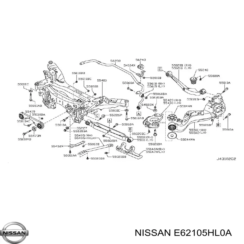 E62105HL0A Nissan/Infiniti Амортизатори задні