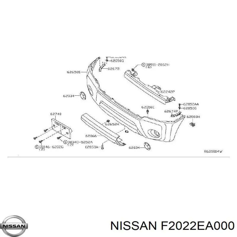 F2022EA025 Nissan бампер передній