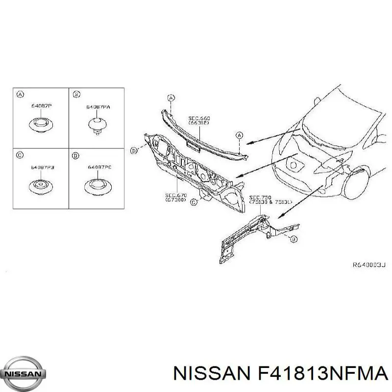 Підсилювач переднього лонжерону Nissan/Infiniti F41813NFMA ціна, від 187.01 USD