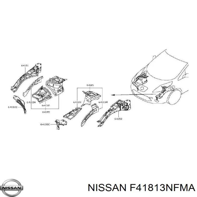  Підсилювач переднього лонжерону Nissan LEAF 