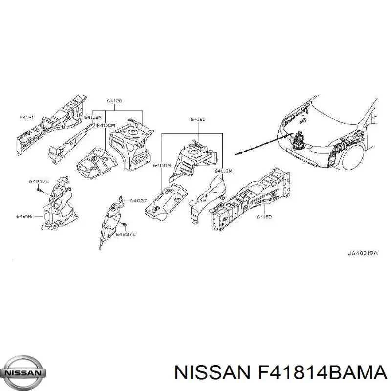  Лонжерон рами передній лівий Nissan Rogue 