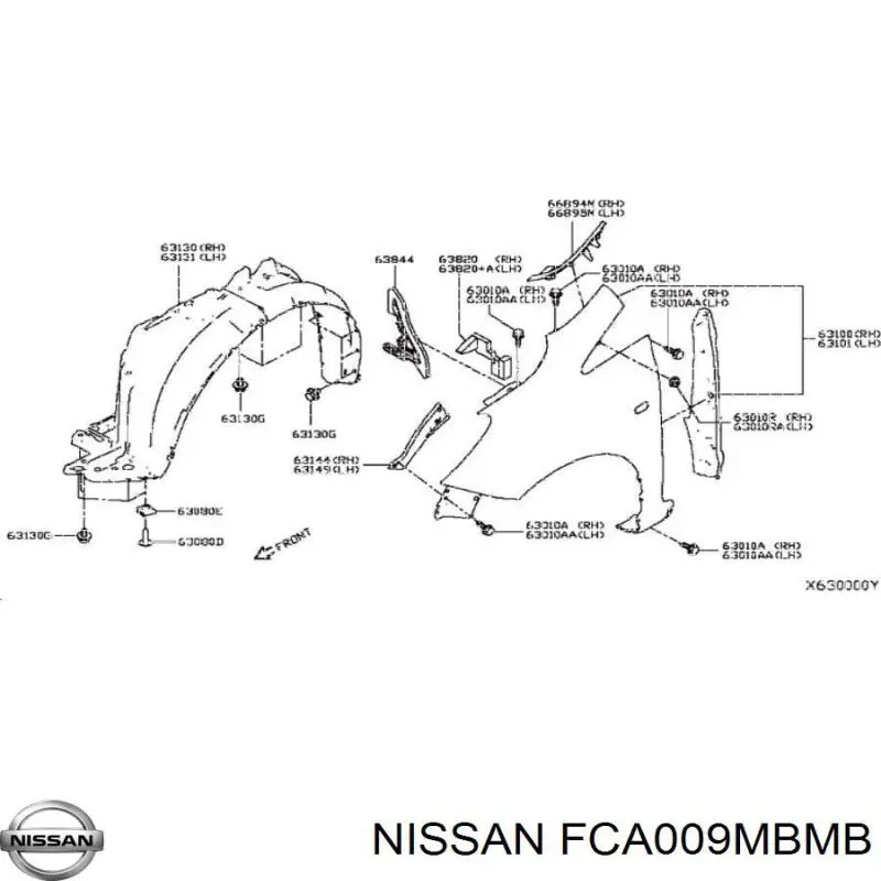 FCA009MBMB Nissan крило переднє праве