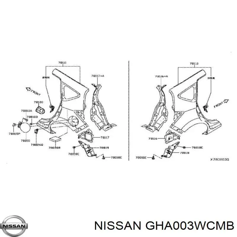 GHA003WCMB Nissan/Infiniti Крило заднє праве