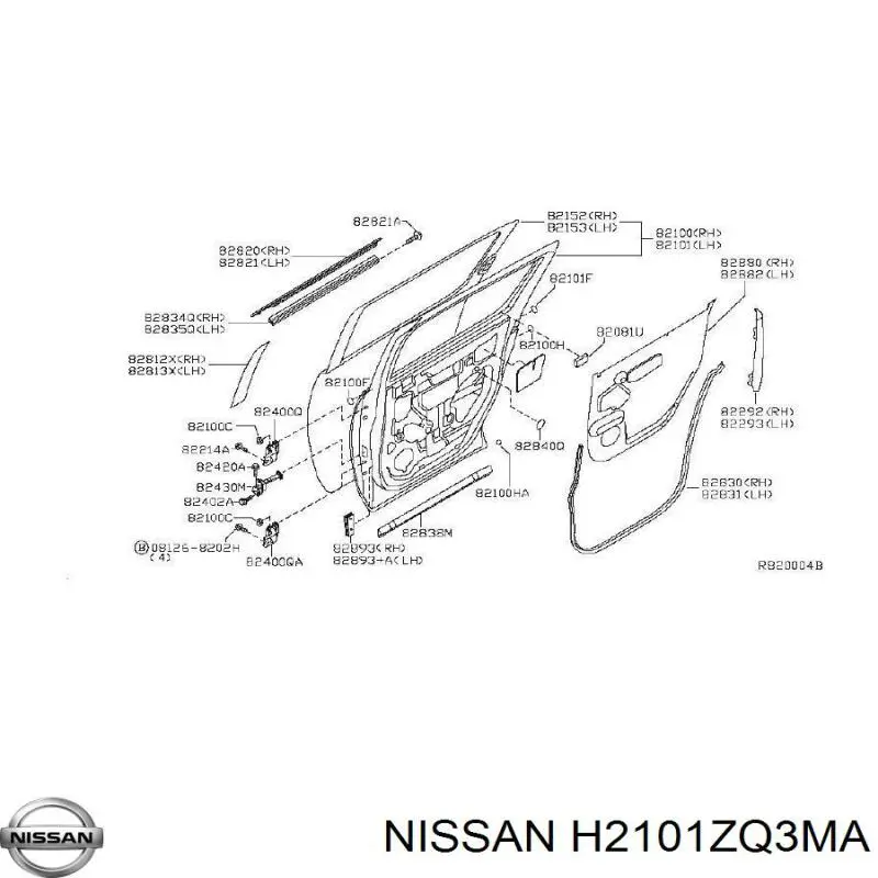 821017S030 Nissan/Infiniti Двері пасажирськи задні ліві