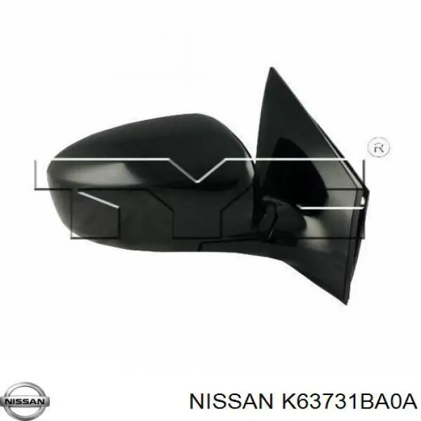 K63731BA0A Nissan накладка дзеркала заднього виду, права