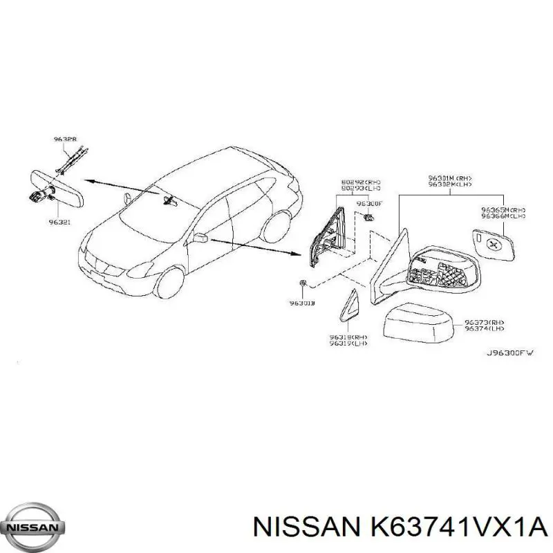 Ліве бічне дзеркало Nissan/Infiniti 963023UR1A ціна, від 124.31 USD