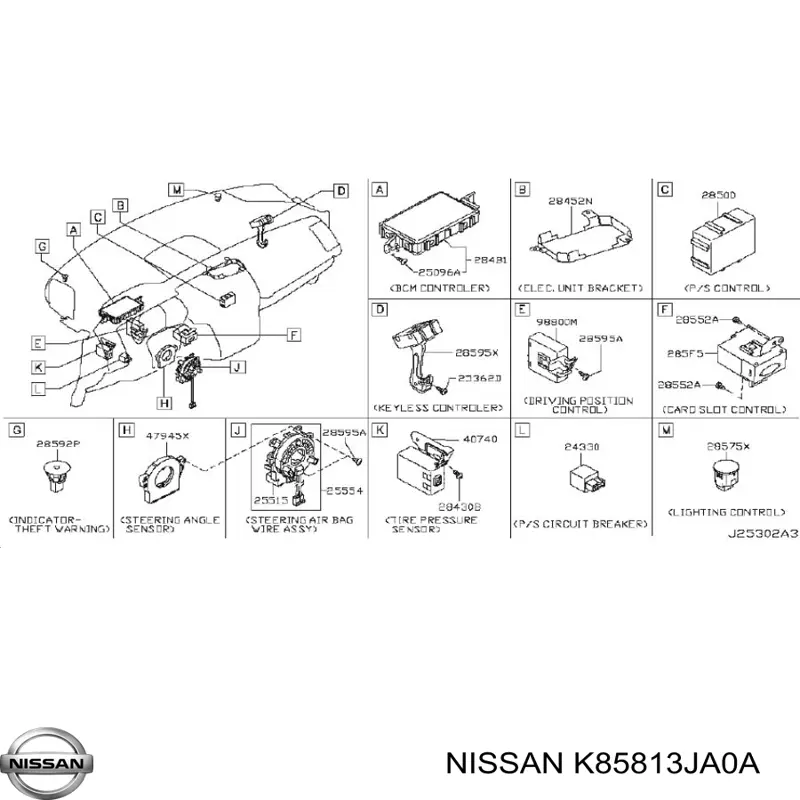 Датчик AIRBAG передній Nissan/Infiniti K85813JA0A ціна, від 36.70 USD