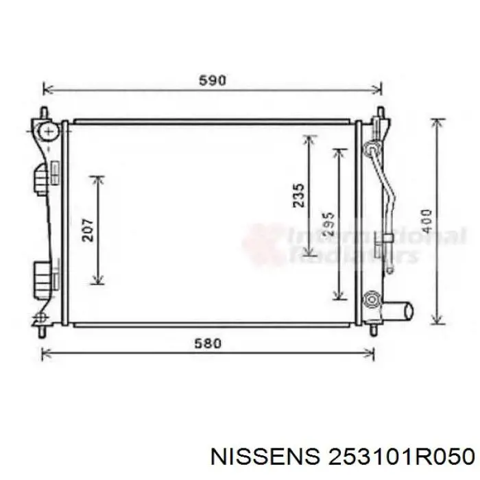 Радіатор охолодження двигуна 253101R050 Nissens