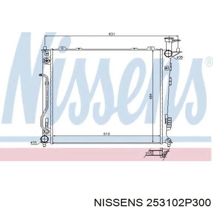 Радіатор охолодження двигуна 253102P300 Nissens