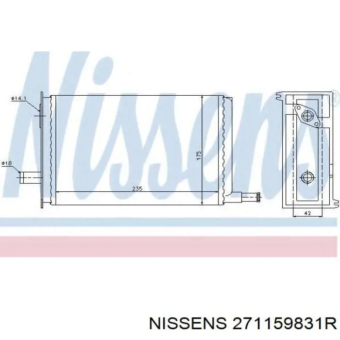 Радіатор пічки 271159831R Nissens