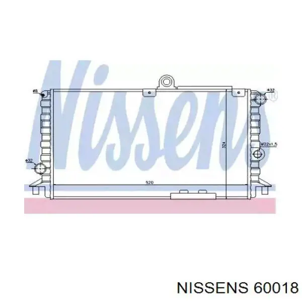 60018 Nissens радіатор охолодження двигуна