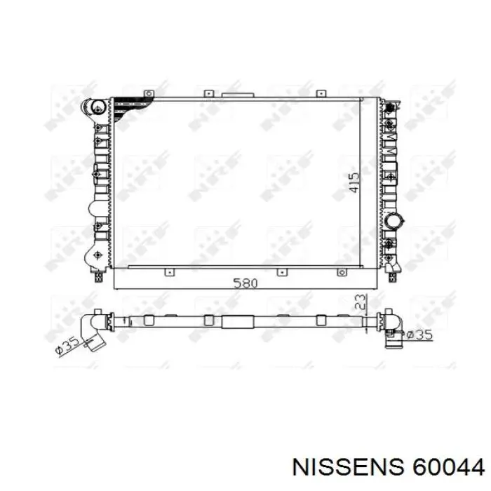 Купити 60044 Nissens Радіатор двигуна