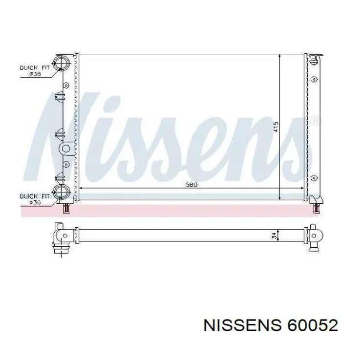 60052 Nissens радіатор охолодження двигуна