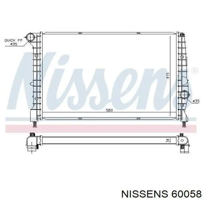 60058 Nissens радіатор охолодження двигуна