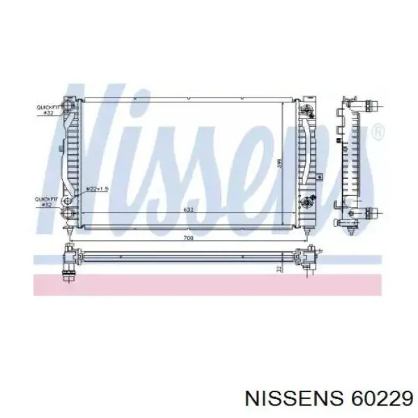 Радіатор охолодження Nissens 60229