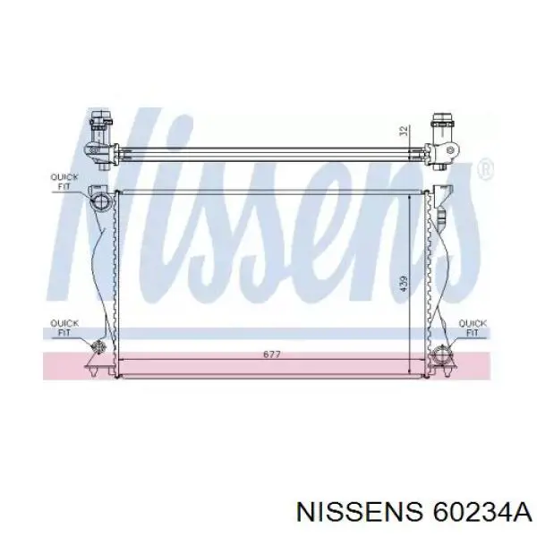 60234A Nissens радіатор охолодження двигуна