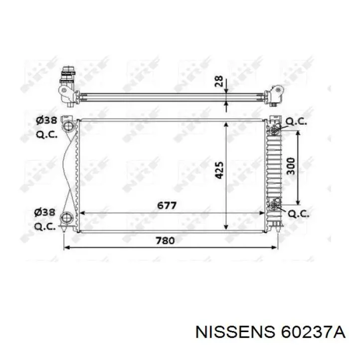 Радіатор основний Nissens 60237A ціна, від 132.46 USD