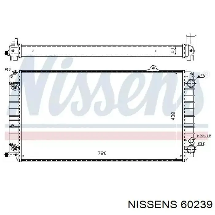 60239 Nissens радіатор охолодження двигуна