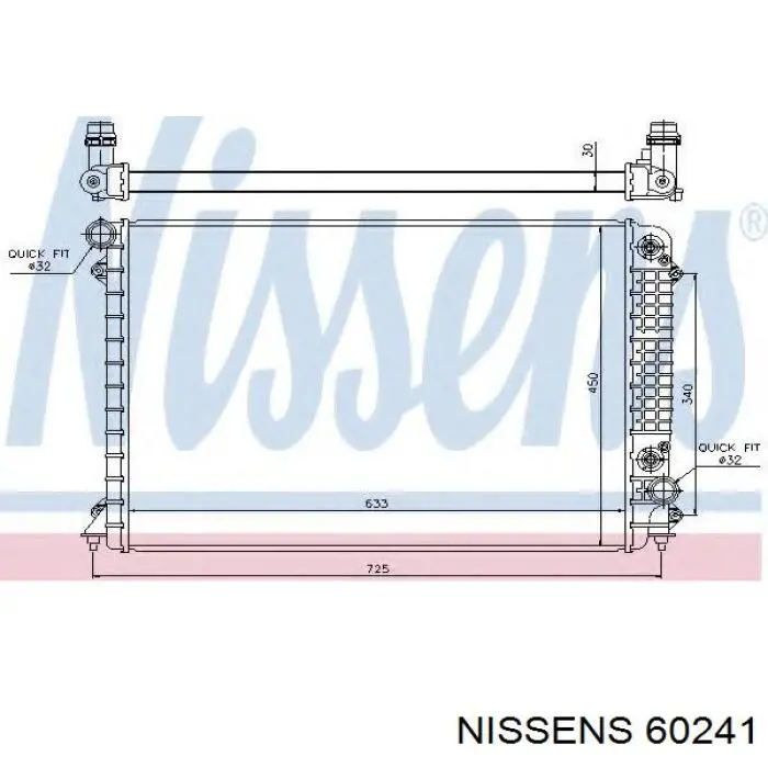 60241 Nissens радіатор охолодження двигуна