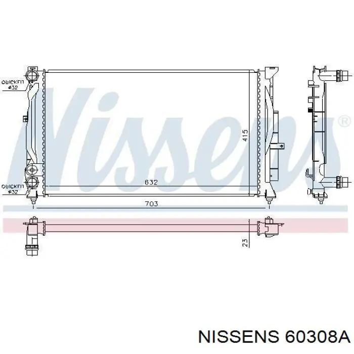 60308A Nissens радіатор охолодження двигуна