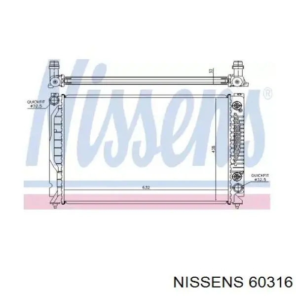 Радіатор охолодження двигуна 60316 Nissens