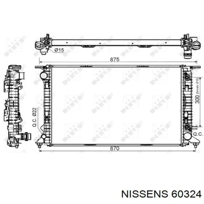 60324 Nissens радіатор охолодження двигуна