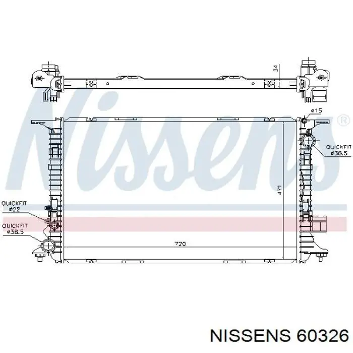 60326 Nissens радіатор охолодження двигуна