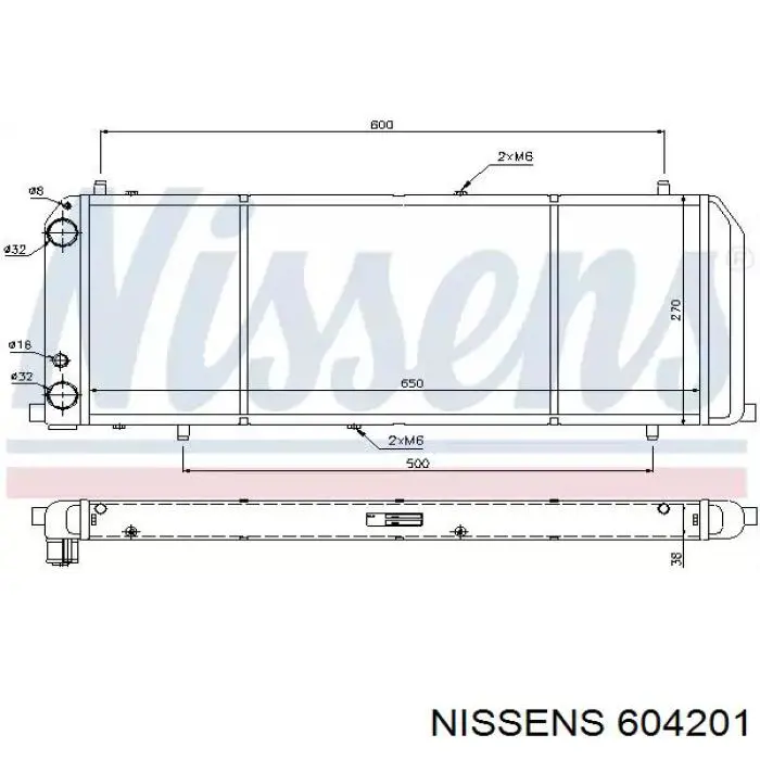 604201 Nissens радіатор охолодження двигуна