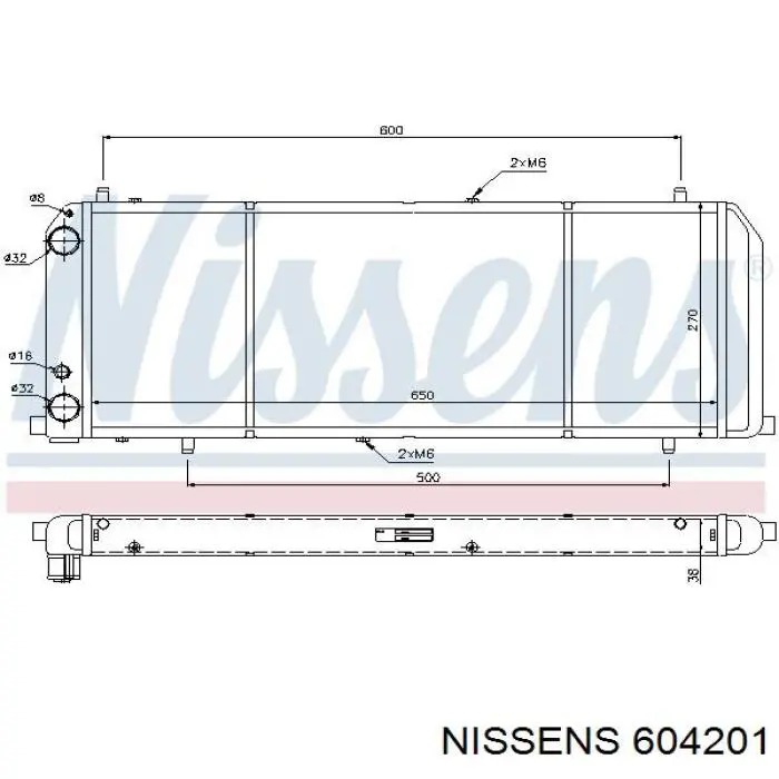 Радіатор основний Nissens 604201 ціна, від 61.01 USD