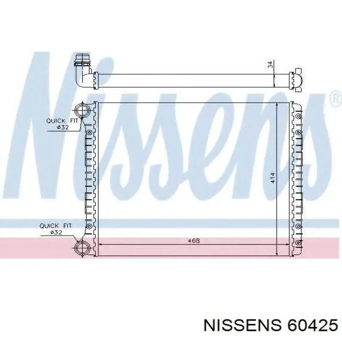 60425 Nissens радіатор охолодження двигуна