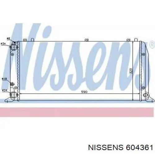 Радіатор охолодження двигуна 604361 Nissens