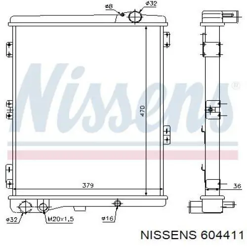 604411 Nissens радіатор охолодження двигуна