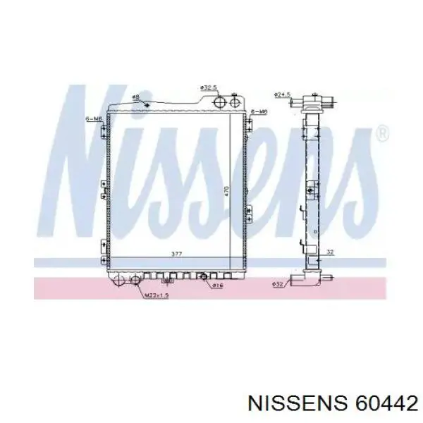 60442 Nissens радіатор охолодження двигуна