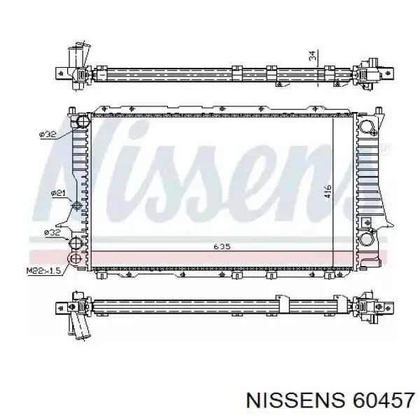 60457 Nissens радіатор охолодження двигуна