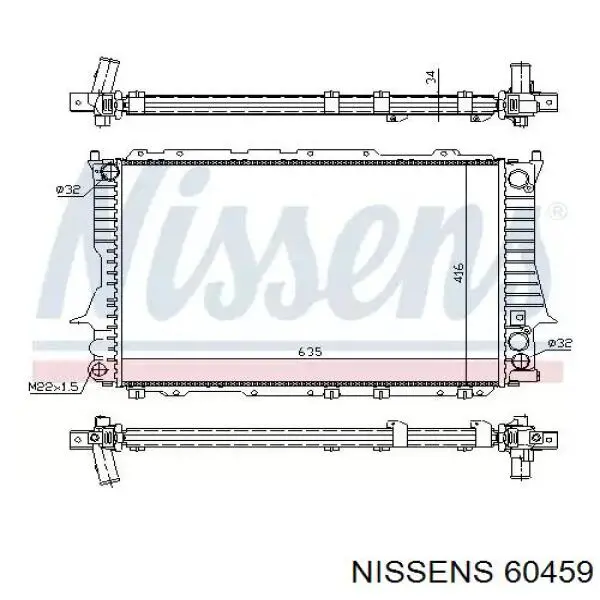 60459 Nissens радіатор охолодження двигуна