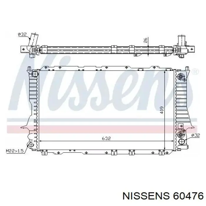 60476 Nissens радіатор охолодження двигуна