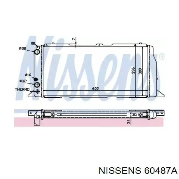 60487A Nissens Радіатор охолодження двигуна