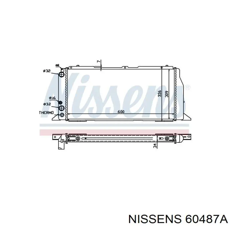 Купити 60487A Nissens Радіатор двигуна