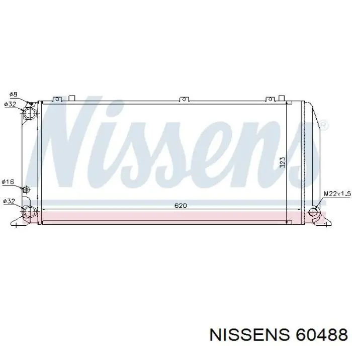 60488 Nissens радіатор охолодження двигуна