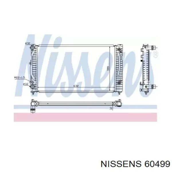Радіатор основний Nissens 60499 ціна, від 64.41 USD