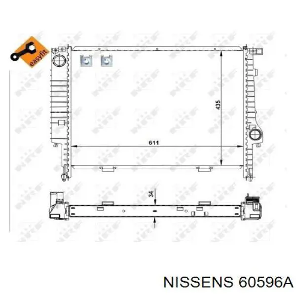 Купити 60596A Nissens Радіатор двигуна