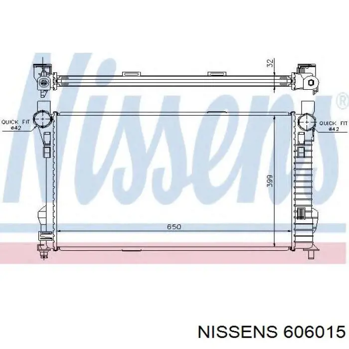 606015 Nissens радіатор охолодження двигуна
