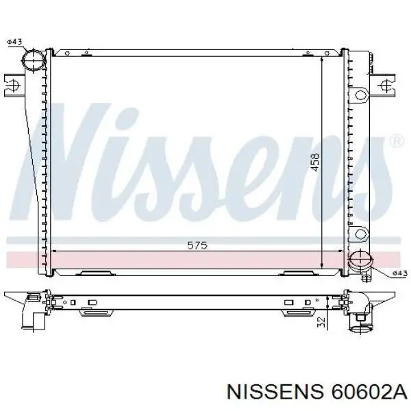 Купити 60602A Nissens Радіатор двигуна