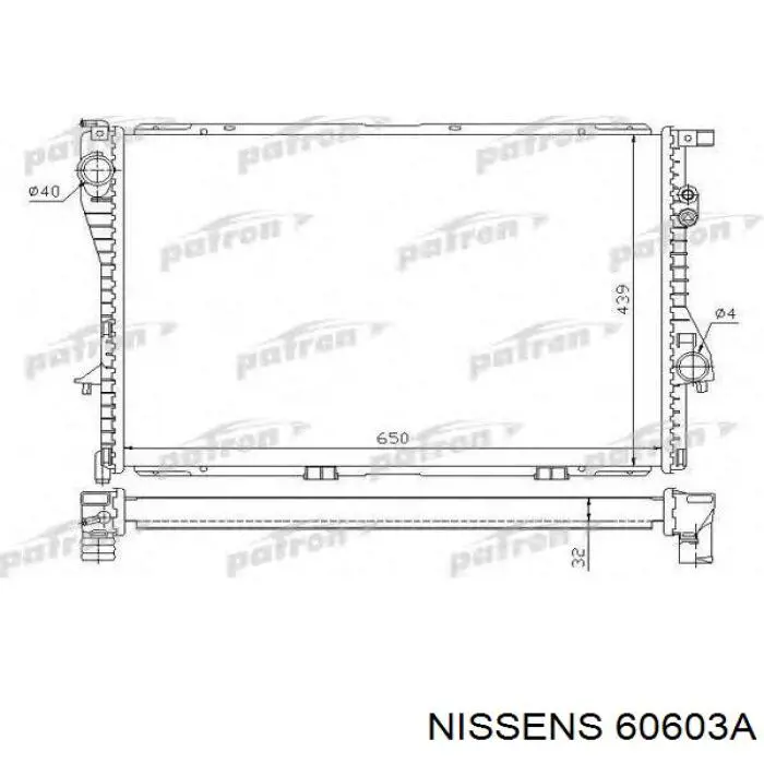 Радіатор основний Nissens 60603A ціна, від 100.06 USD