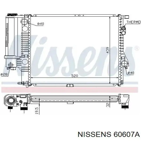 60607A Nissens радіатор охолодження двигуна