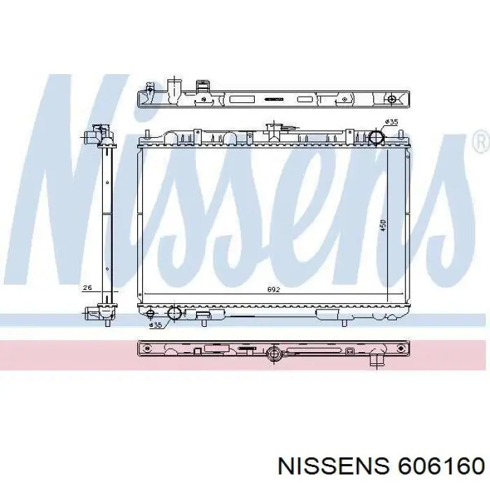 Радіатор охолодження Nissens 606160
