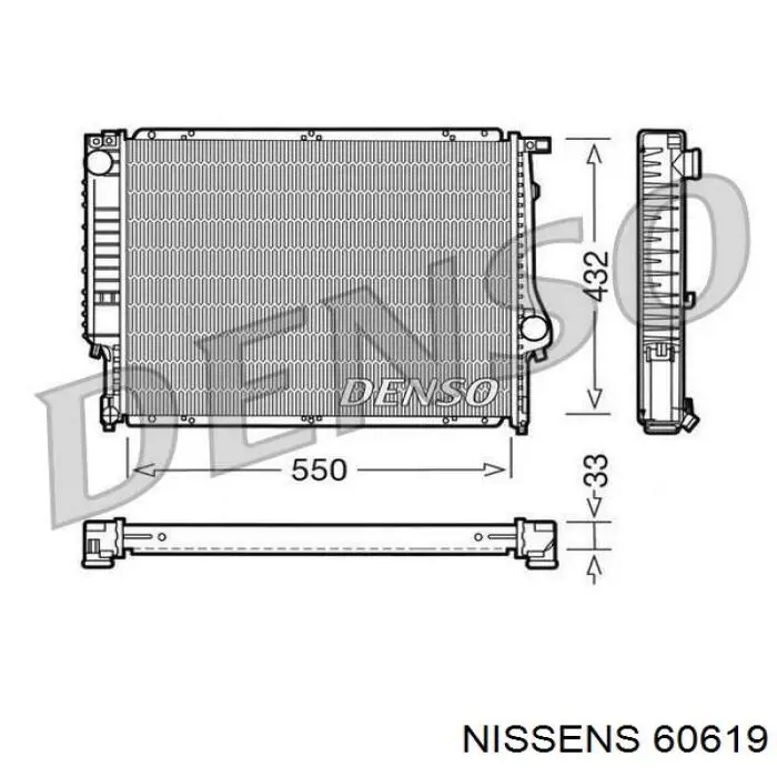 Радіатор основний Nissens 60619 ціна, від 114.75 USD