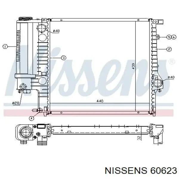60623 Nissens Радіатор охолодження двигуна