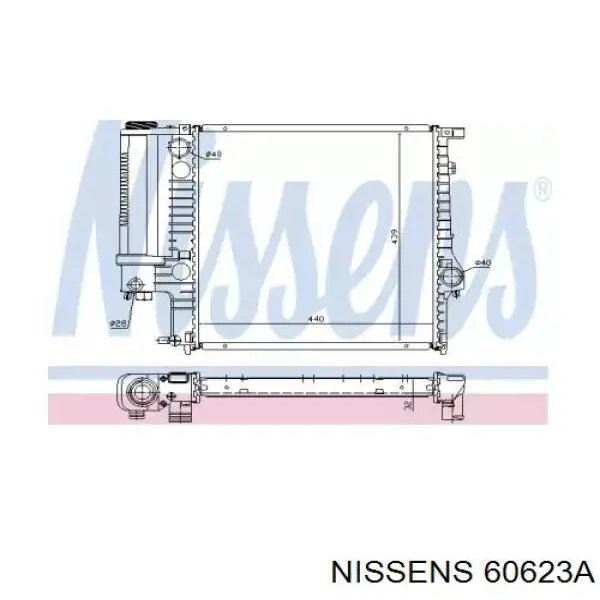 Радіатор основний Nissens 60623A ціна, від 100.98 USD