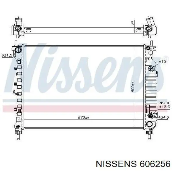 606256 Nissens радіатор пічки (обігрівача)